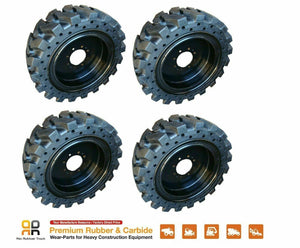 Solid Tires & Rim x4 made for NoFlat 12x16.5 John Deere Volvo 33x12-20
